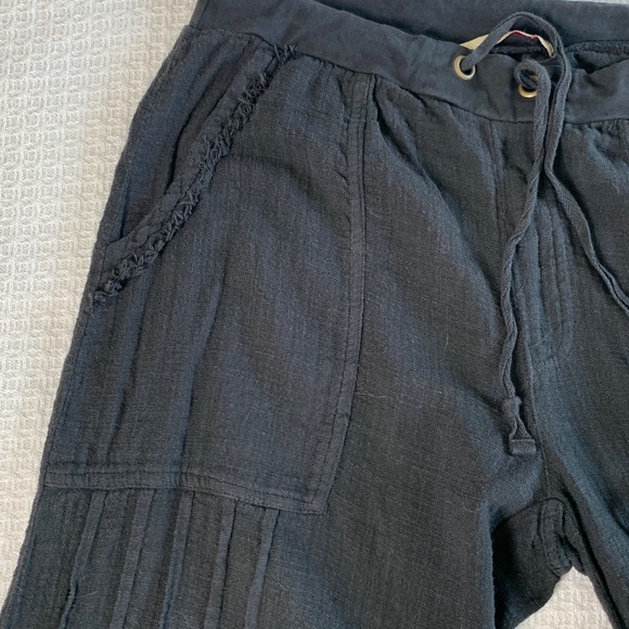 XCVI Wearables black cotton wide leg crop boho pants size small - Picture 9 of 13